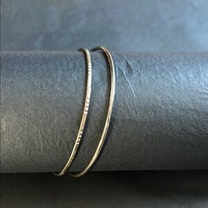 Set of Two Silver-Tone Bangle Bracelets